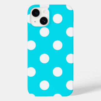 Polka dots cyan hex code 00E3F4 Case-Mate iPhone 14 Case