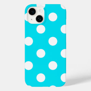 Polka dots cyan hex code 00E3F4 Case-Mate iPhone 14 Case