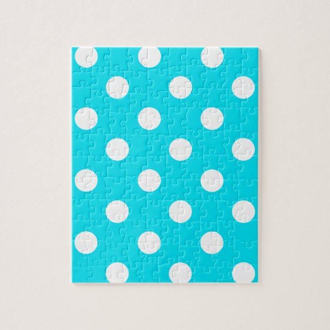 Polka dots cyan hex code 00E3F4 Jigsaw Puzzle (Vertical)