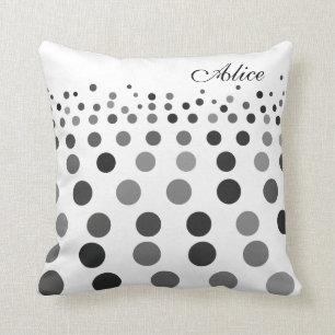 Polka Dots Design Trendy Black White Cushion