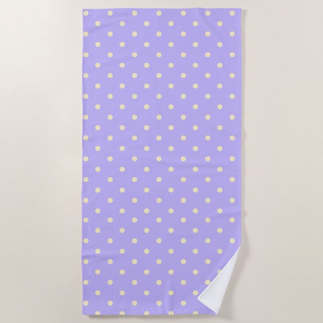 Polka dots & dots lavender and yellow  beach towel (Front)