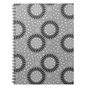 Polka Dots Floral Notebooks : Grey