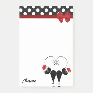 Polka dots funny Santa cat couple monogram Post-it Notes