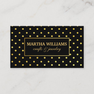 Polka Dots Gold and Black Label Business Card
