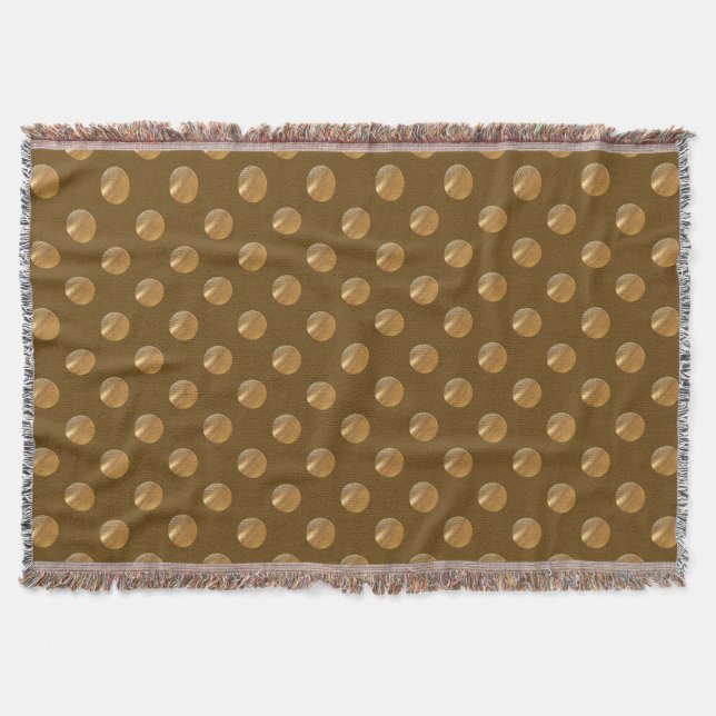 polka dots golgen pattern throw blanket (Front)