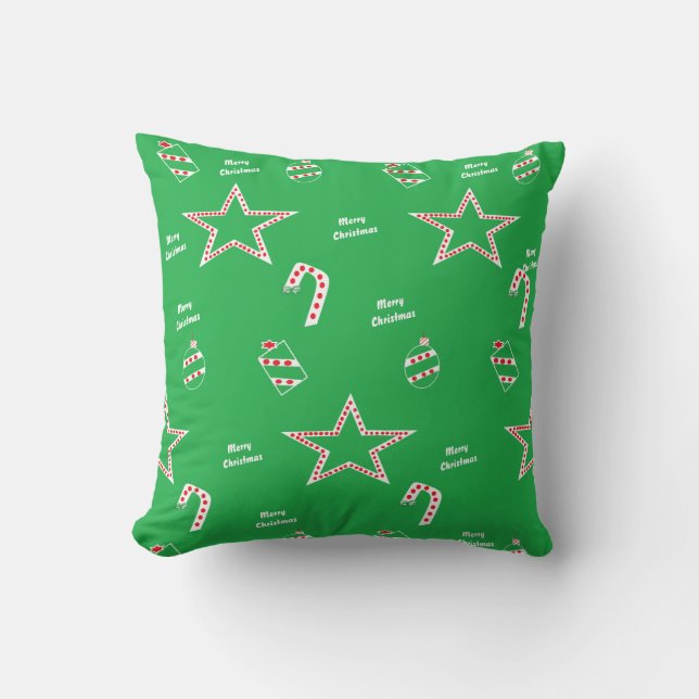 Polka Dots Green Dual PatternThrowPillows Cushion (Front)