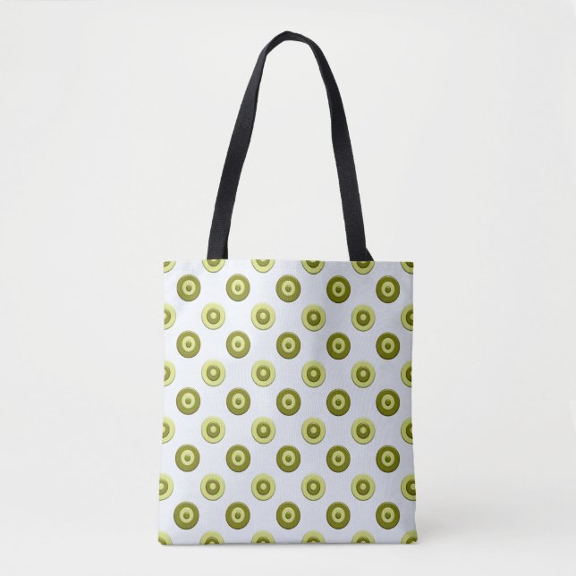 polka dots green pattern. tote bag (Front)
