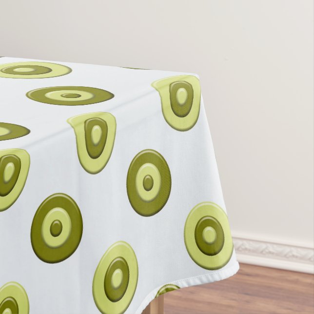 polka dots green retro pattern. tablecloth (In Situ)