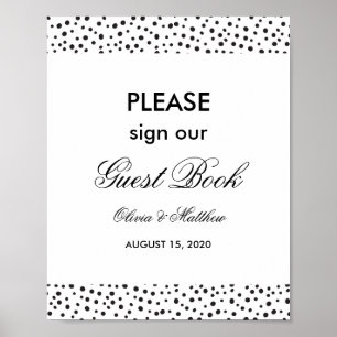Polka dots. Guest book wedding sign
