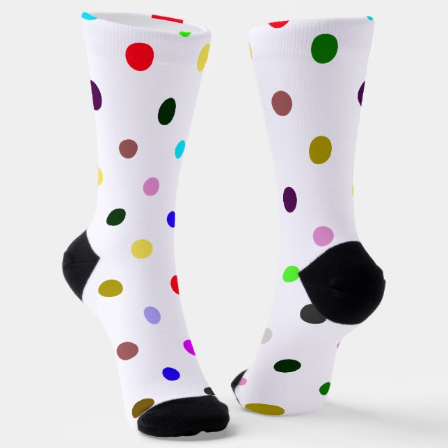 Polka Dots Halloween Clown Socks (Angled)