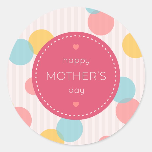 Polka Dots Happy Mother's Day | Sticker (Front)