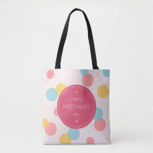 Polka Dots Happy Mother's Day Tote Bag