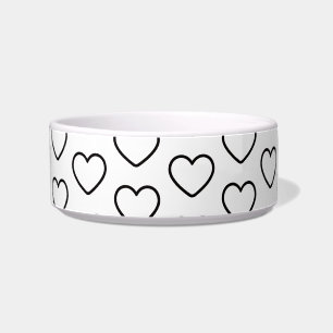 Polka Dots Heart Love Cat Dog Bowl