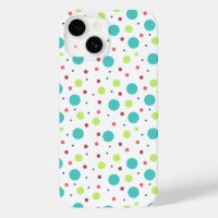 Polka Dots in Bright Green Blue Red Pink Grey
