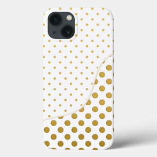Polka Dots in Gold and White iPhone 13 Case