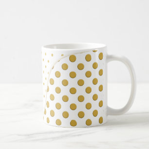 Polka Dots in Gold and White Coffee Mug