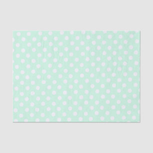polka dots in pastel mint green tissue paper