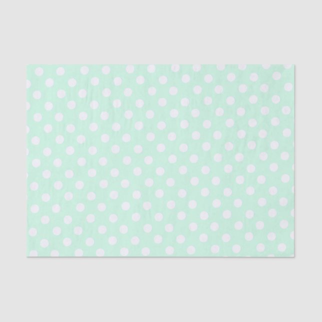 polka dots in pastel mint green tissue paper (Front)