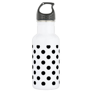 Polka Dots Large - Black on White 532 Ml Water Bottle