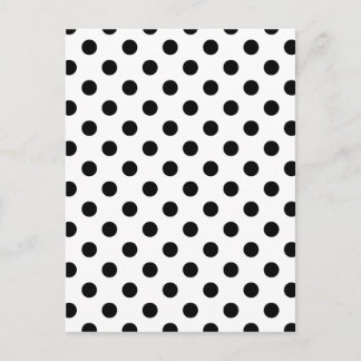 Polka Dots Large - Black on White Postcard