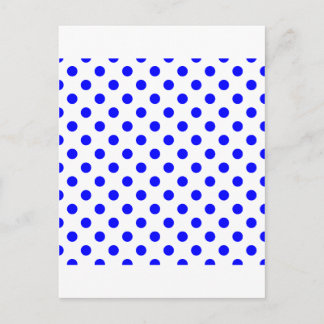 Polka Dots Large - Blue on White Postcard