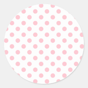 Polka Dots Large - Bubble Gum on White Classic Round Sticker