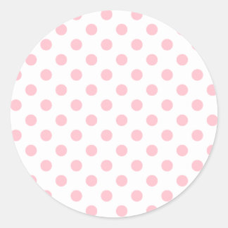 Polka Dots Large - Bubble Gum on White Classic Round Sticker