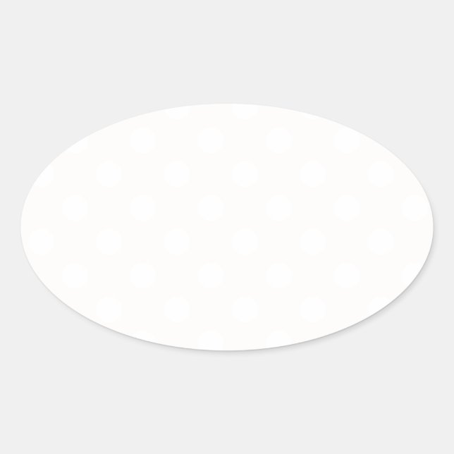Polka Dots Large - White on Linen Oval Sticker (Front)