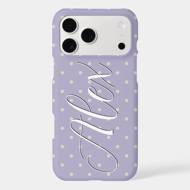 Polka Dots Lavender Cream Polka Pattern (Back)