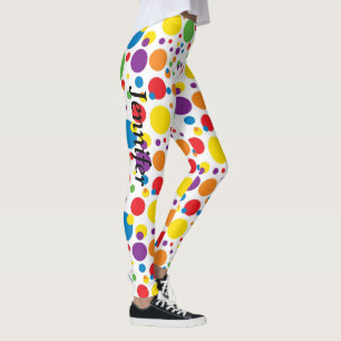 Polka Dots Leggings YOUR NAME Womens Custom Pants