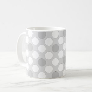 Polka dots light grey fashionable   coffee mug