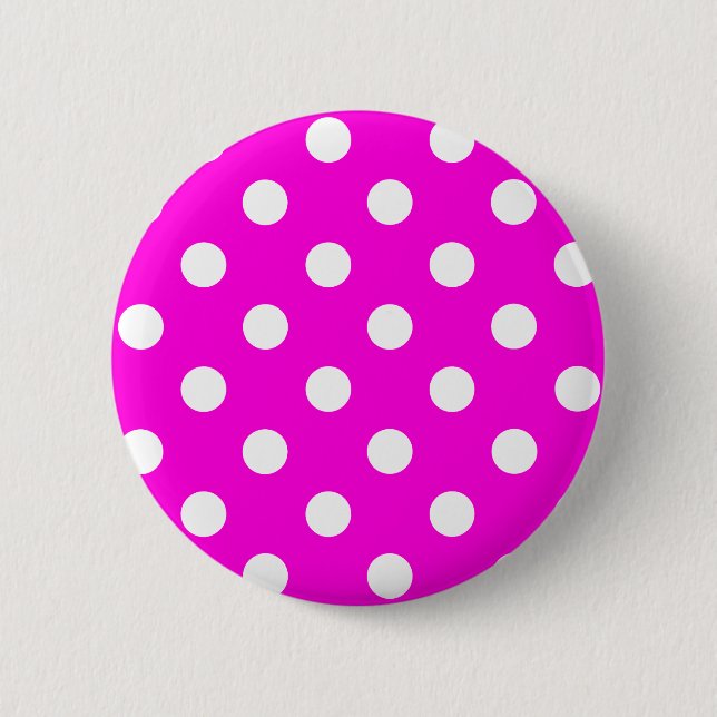Polka dots magenta #FF00DC 6 Cm Round Badge (Front)