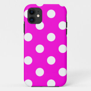 Polka dots magenta #FF00DC iPhone 11 Case