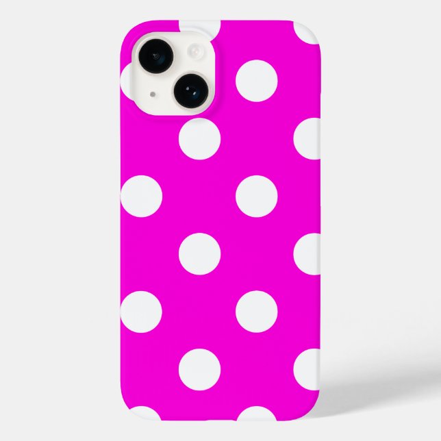 Polka dots magenta #FF00DC Case-Mate iPhone Case (Back)
