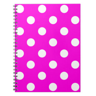 Polka dots magenta #FF00DC Notebook