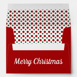 Polka Dots Merry Christmas Return Address Envelope