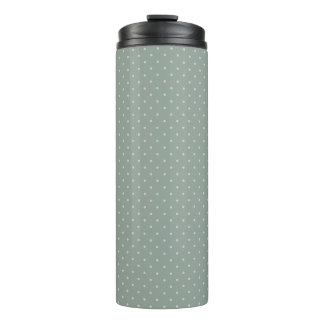 Polka Dots Mint Green and Soft Gray Polka Pattern Thermal Tumbler