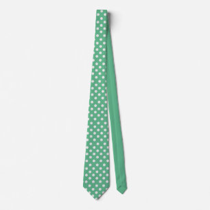 Polka dots mint green tie