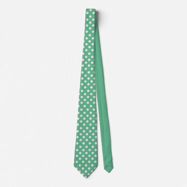 Polka dots mint green tie (Front)
