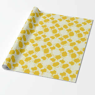 Polka dots modern large yellow sun yellow awning wrapping paper