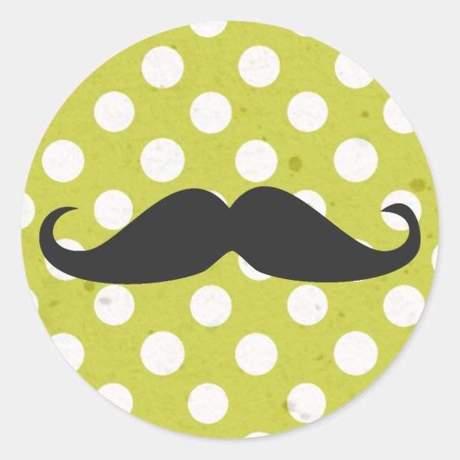Polka Dots & Moustache Stickers (Front)