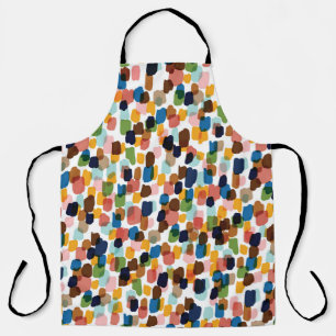Polka Dots: Multicoloured Hand Paint. Apron