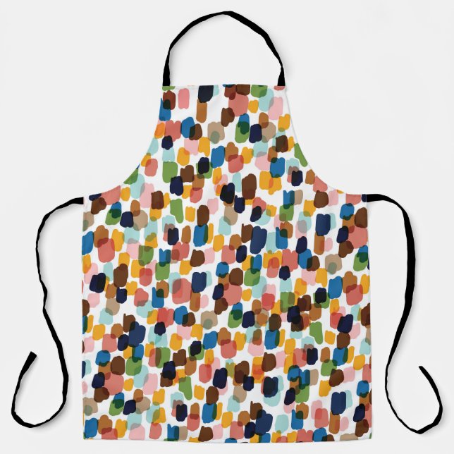 Polka Dots: Multicoloured Hand Paint. Apron (Front)