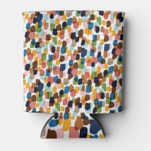Polka Dots: Multicoloured Hand Paint. Can Cooler