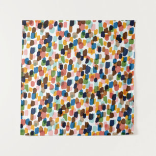 Polka Dots: Multicoloured Hand Paint. Tapestry
