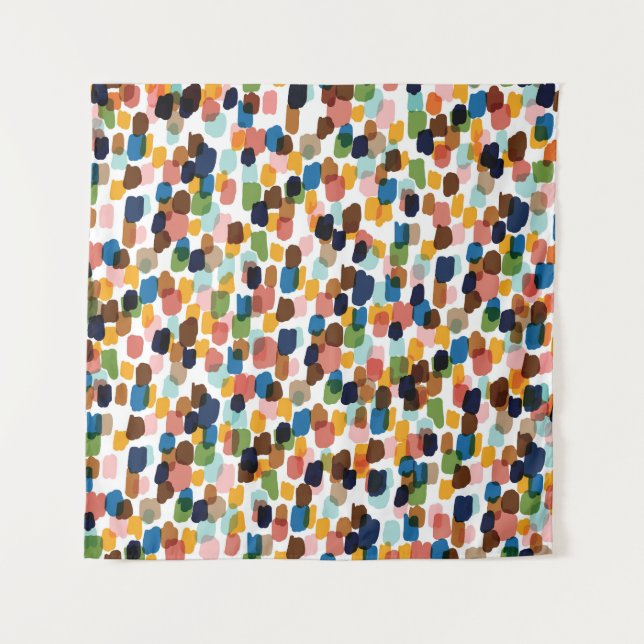 Polka Dots: Multicoloured Hand Paint. Tapestry (Front)
