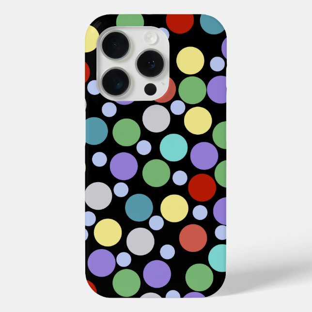 Polka-dots on black Case-Mate iPhone case (Back)