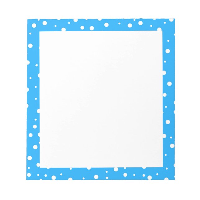 Polka Dots on Blue Background Notepad (Front)