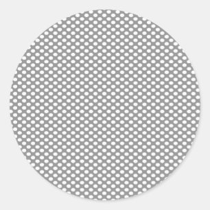 Polka Dots on Grey Classic Round Sticker