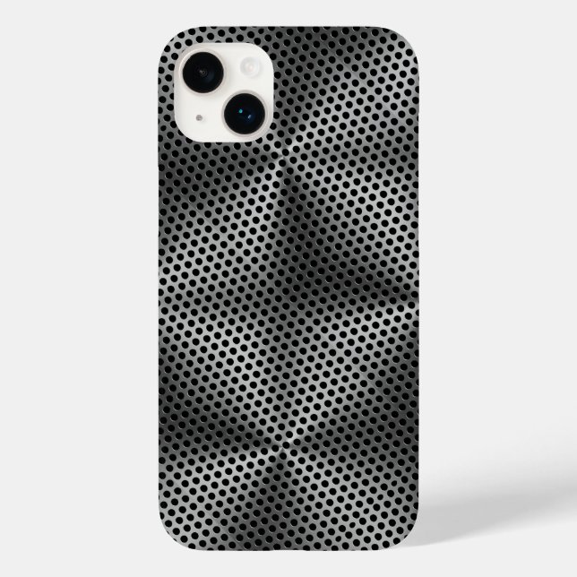Polka Dots on Metal Plate 01x4 Black BG Case-Mate iPhone Case (Back)